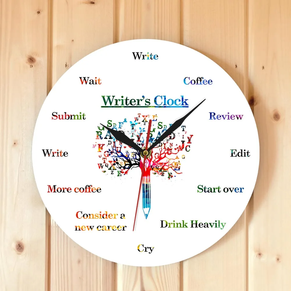 Время чтобы написать забавные настенные часы для писателей художественная