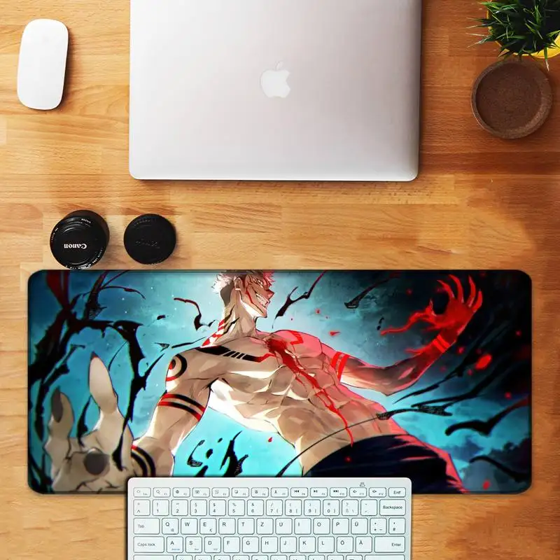 

Большой игровой коврик для мыши с аниме juютсу Kaisen с фиксирующимся краем, компьютерный игровой коврик для клавиатуры CS GO, коврик для мыши, Нас...