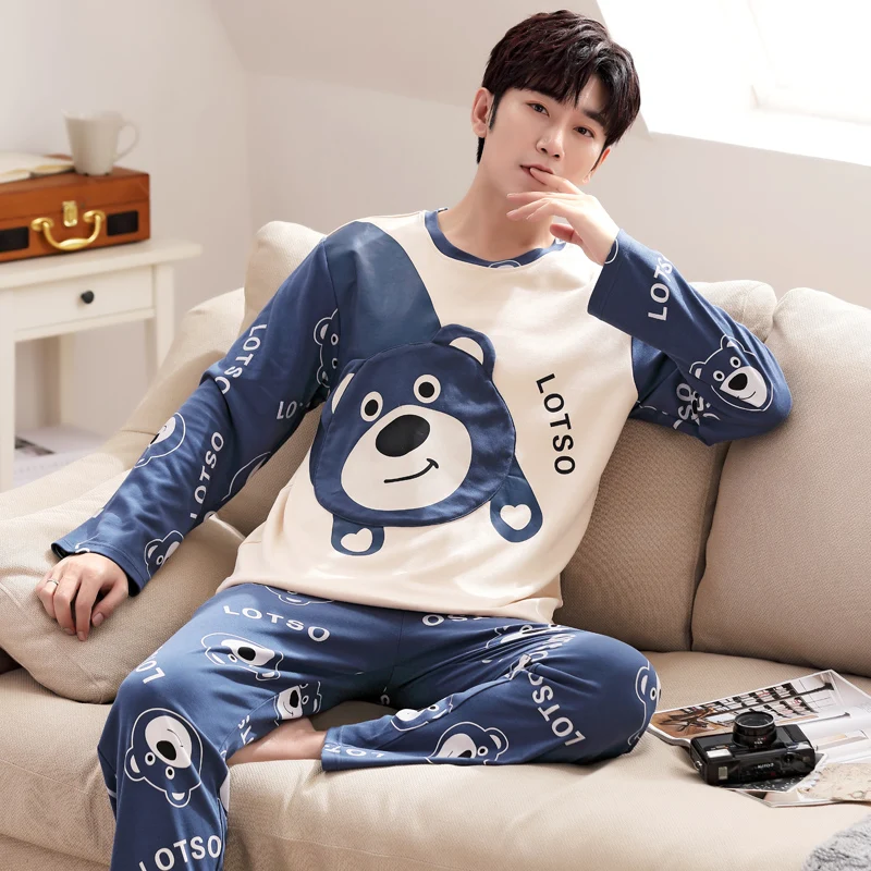 Новинка 100% осенне-зимние пижамные комплекты из 2021 хлопка с милым мультяшным