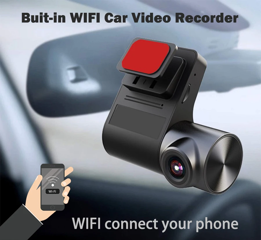 

Car Dvr 1080P WIFI Hidden Connect Dash Cam Video Recorder Loop Recording G-Sensor 170 Wide Angle Auto Registrar Camcorder