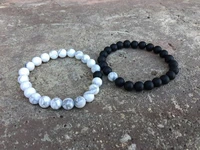 2pcs distance bracelets black and white matching pair long distance for friendshipsrelationshipscouples hishers