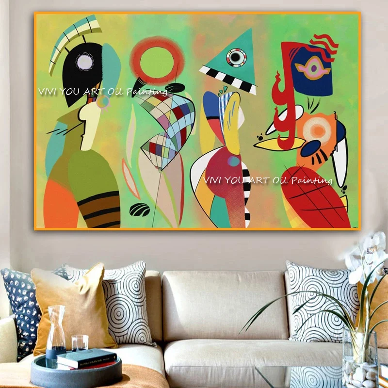 100% композиция ручной работы Wassily Kandinsky холст живопись для столовой украшение