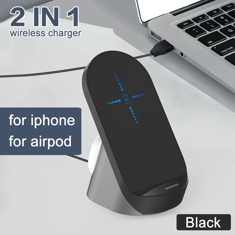 Беспроводное зарядное устройство Qi 3 в 1 15 Вт подставка для iPhone 11 Pro XS iWatch 5 4