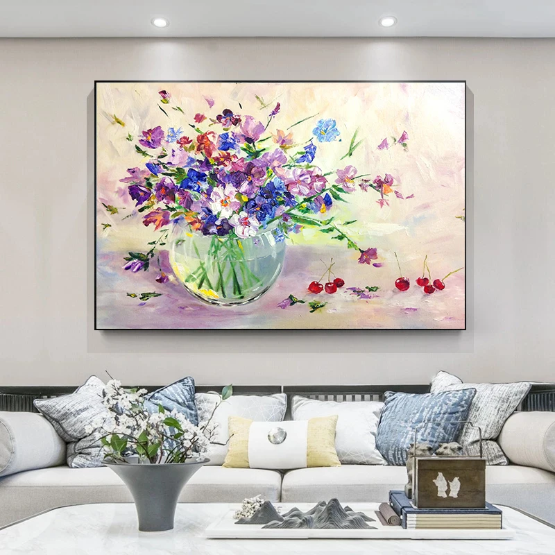 

Modern Wall Art Flower Oil Painting Wall Art Canvas Paintings Posters and Prints Wall Art Picture Cuadros For Living Room Decor