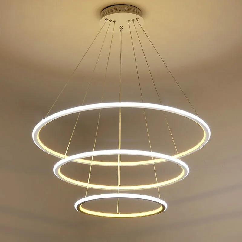 New Modern 3 Circle rings LED Pendant Lights For Living Room Dining room LED Lustre Pendant Lamp Hanging Ceiling luminaire