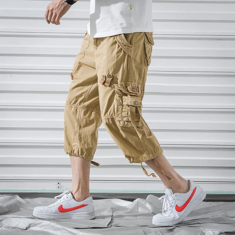 

29-42 New 2020 Summer Camouflage Loose Cargo Shorts Men Camo Summer Short Pants Homme Cargo Shorts Without Belt Drop Shipping
