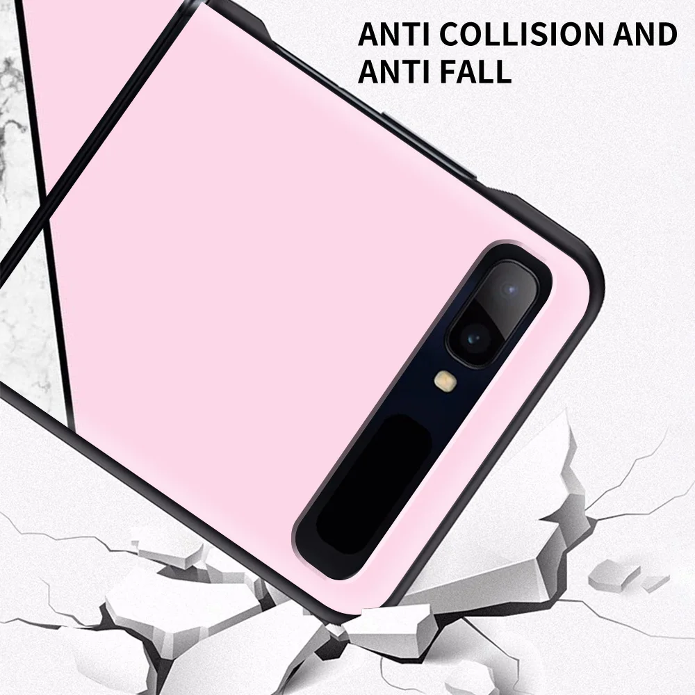 Pink love marble pink Hard Phone Case For Samsung Galaxy Z Flip 3 Caso PC Shell Black Cover Smartphone