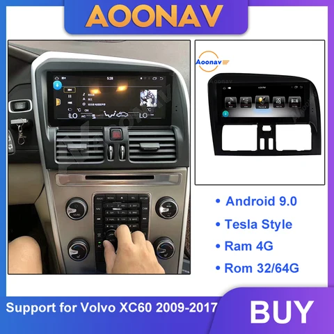 Автомагнитола Tesla, 2 din, Android, стерео, для Volvo XC60 2009-2017, GPS навигация DVD плеер