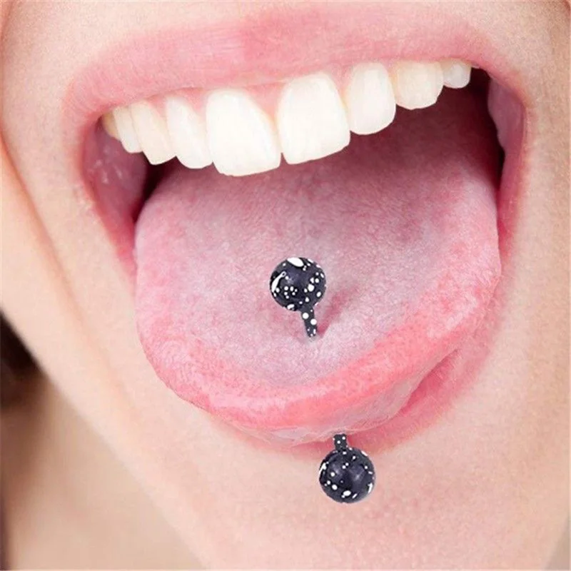 8 шт. разноцветные кольца на язык разные штанги для пирсинга стержни