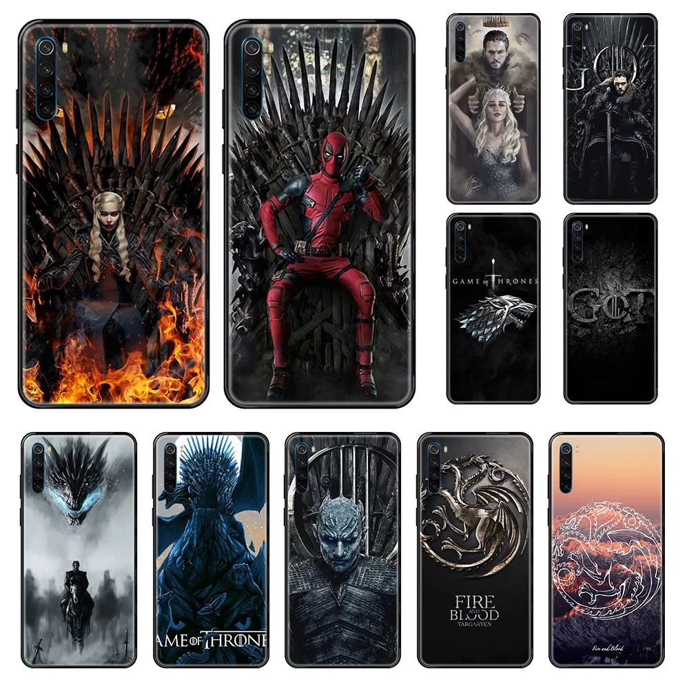 Игра престолов получил 3D мягкий чехол бампер черный для телефона Xiaomi Redmi Note S2 4 5 6 7