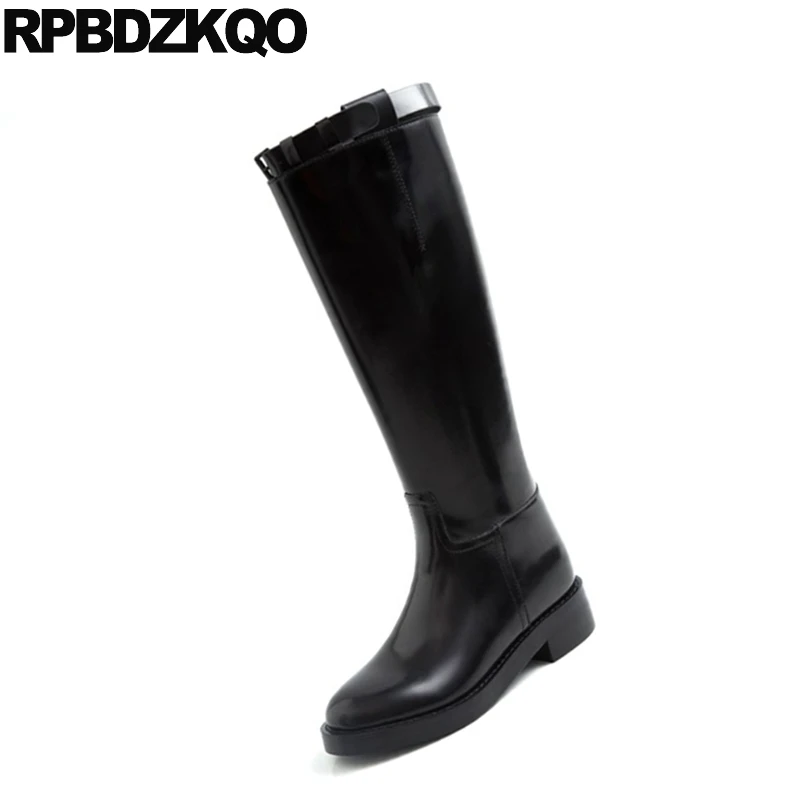 Обувь для верховой езды с высоким голенищем Лакированная кожа сапоги до колена