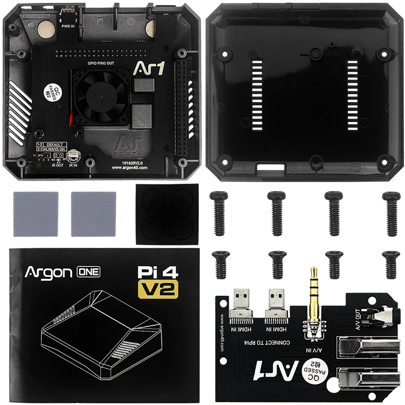 Чехол Argon One V2 для Raspberry Pi 4 Model B алюминиевый металлический корпус с выключателем