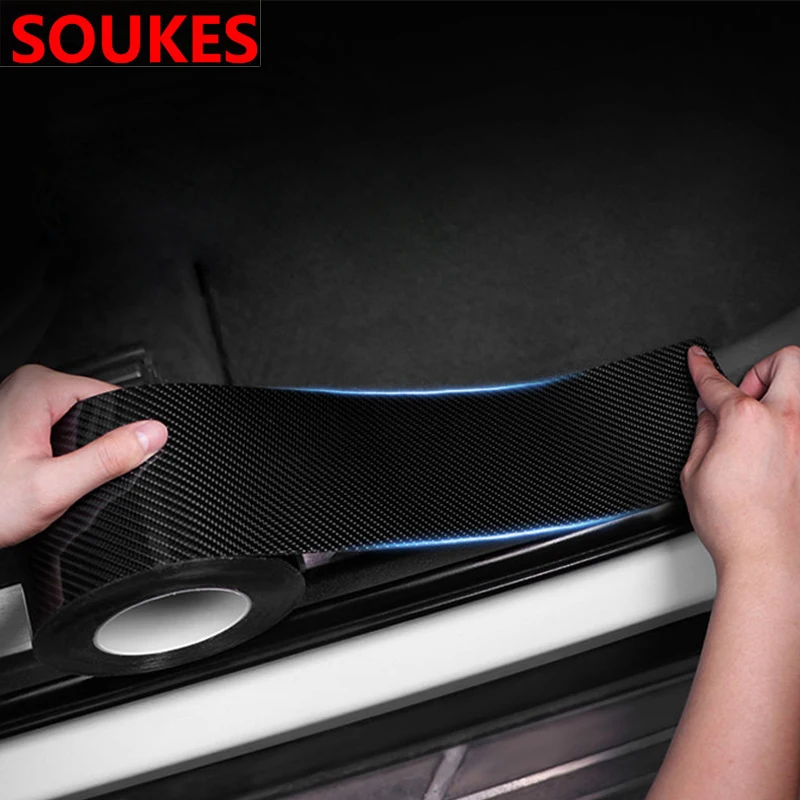 5D Carbon Car Door Sill Scratchproof Protector Sticker For Kia Rio 3 Ceed Toyota Corolla 2008 Avensis C-HR RAV4 Mazda 3 6 |