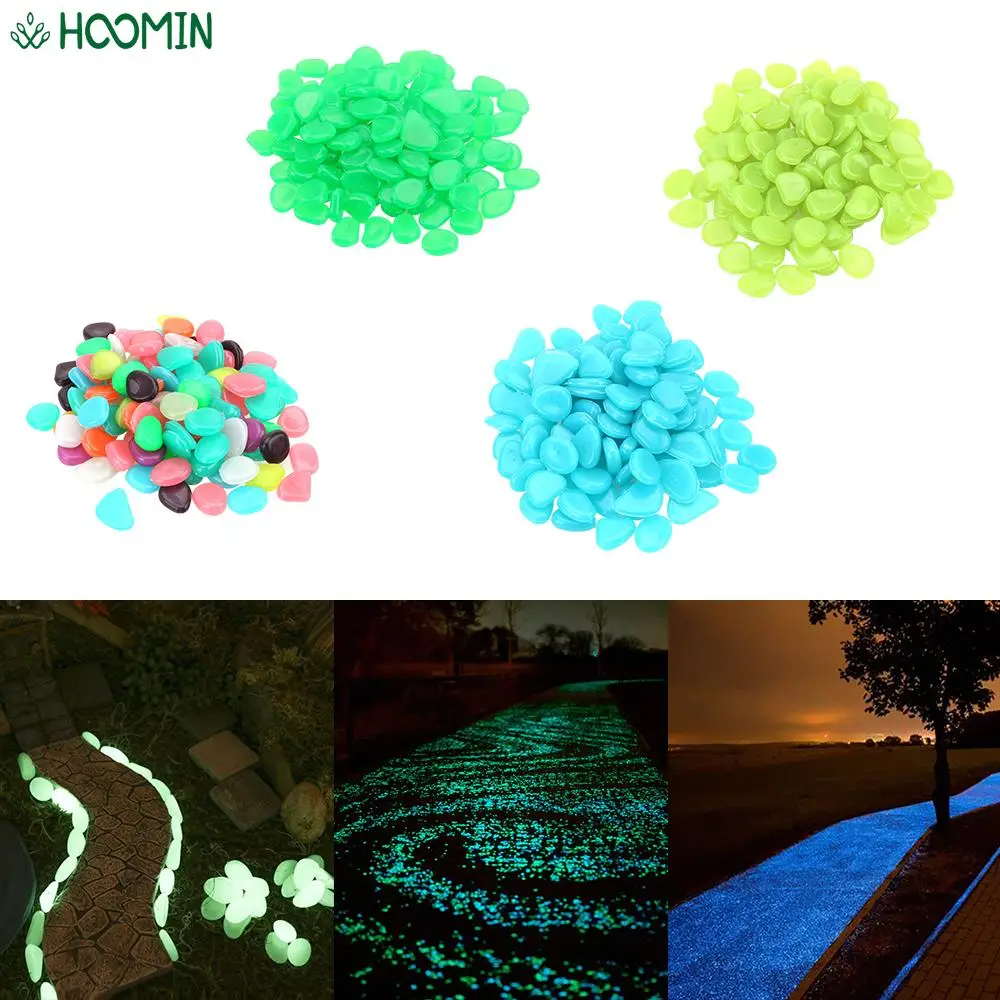 

100 Piece/Pack Glowing Stones Rock for Walkway Aquarium Fish Tank Garden Decoration Glow Pebbles Artificial Luminous Stones