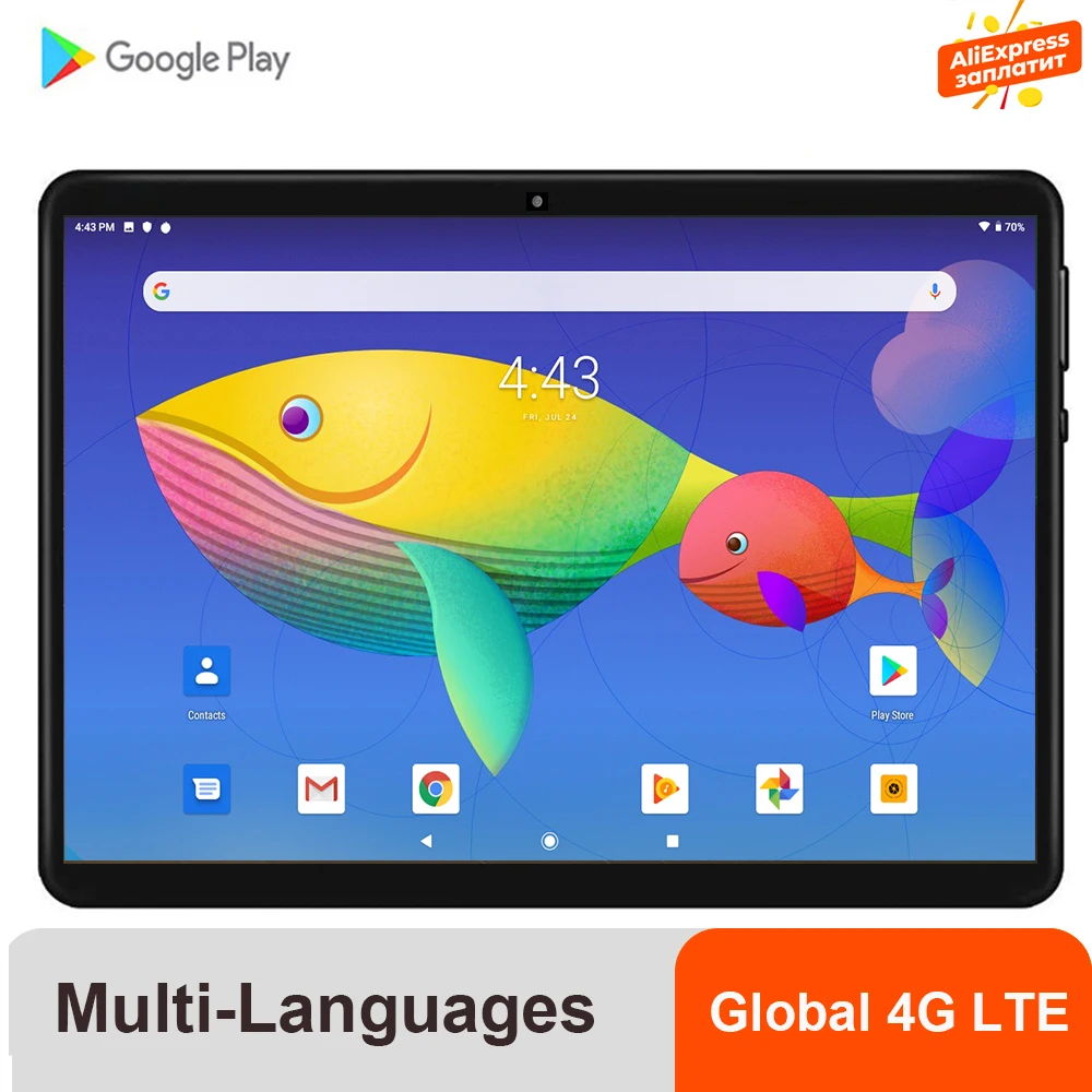 

10 inch Tablet Android 9.0 Dual SIM Global 4G Phone Call 32GB ROM Octa Core Wifi Android 1280x800 IPS 2.5D Glass 10.1 Tablets PC