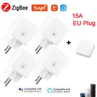 Умная Wi-Fi-розетка ZigBee, 15 А, функция отслеживания времени, управление через приложение Tuya  Smart Life, работает с Alexa Google Assistant