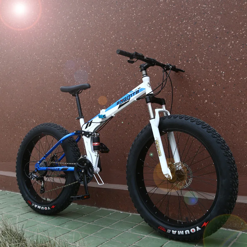 Folding bicycle wheels 26 * 4.0 24 speed 21 6 Snow driving 17.5 inches steel frame free delivery in Russia | Спорт и развлечения