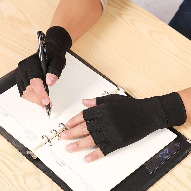 

New Soft Comfortable Compression Arthritis Gloves Cotton Ammonia Unisex Gloves Joint Pain Relief Black Copper Fiber Ornament Hot