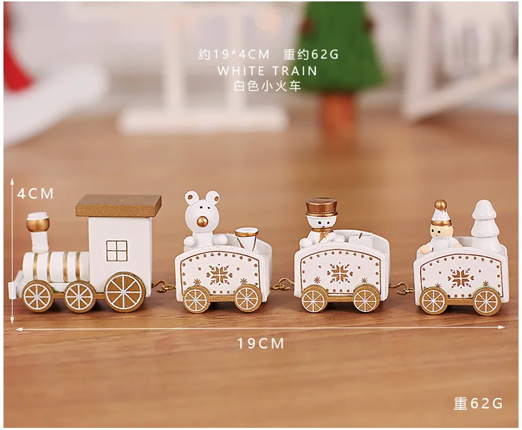 Рождественский деревянный поезд окрашенное украшение для дома снеговик Санта