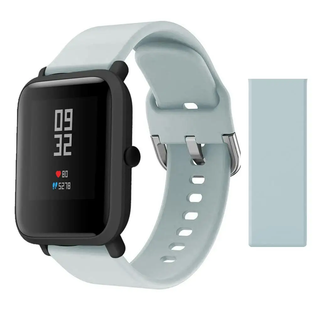 Amazfit ремешок Bip Band Силиконовый ремешок для часов 20 мм ремешок galaxy Watch active/Garmin vivoactive 3 - Цвет ремешка: blue gray