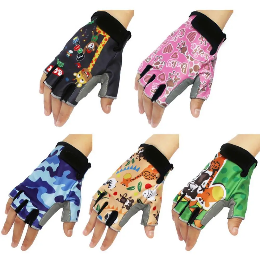 

Stylish Children Kids Cycling Glove Scooter bike Bicycle Cycling Half Finger Protection Gloves