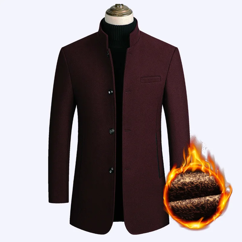 Mens Woolen Jackets 2021 Autumn Winter Men's Thicken Wool Jacket Coat Men Business Casual Warm Outerwear Male Clothes 4XL | Мужская