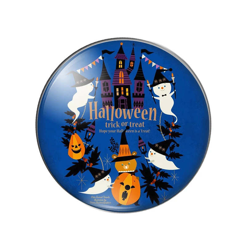 Круглый стеклянный кабошон для фото с изображением тыквы призраков на Хэллоуин 8