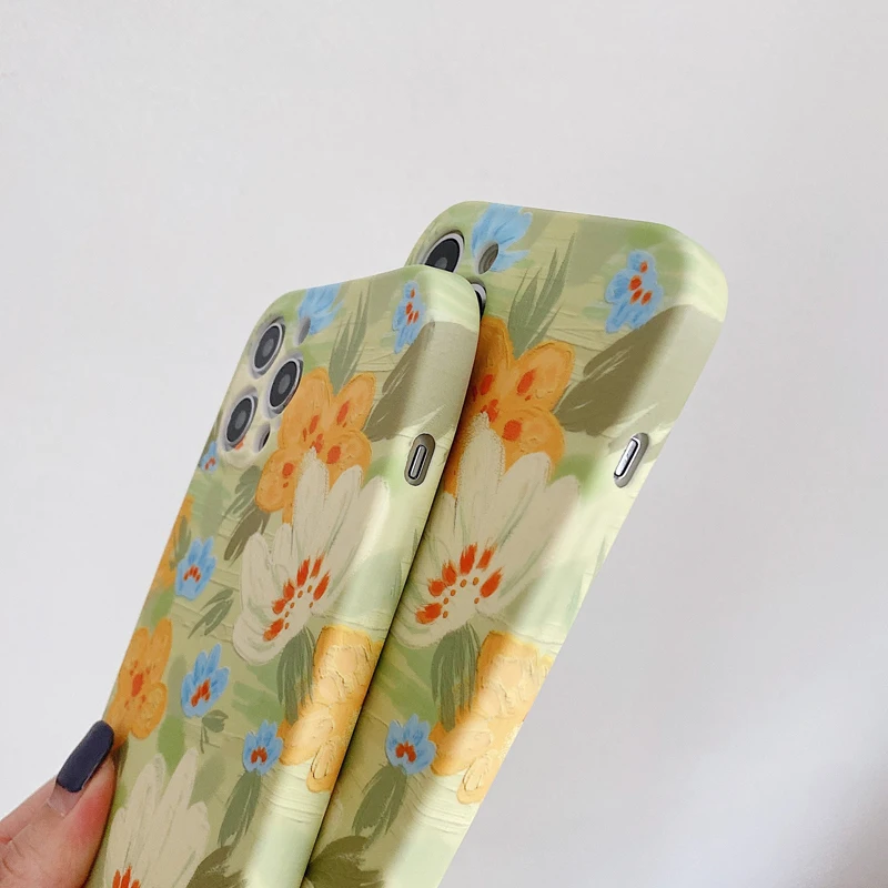 

For iPhone 12 11 Pro Max Cases Cute Flower Phone Case For iPhone X XR XS Max 7 8 Plus Soft Back Cover