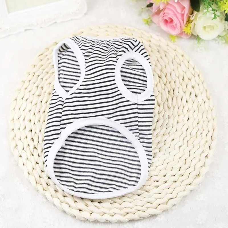 

Classic Stripe Dog Shirt Cheap Dog Clothes For Small Dogs Summer Chihuahua Tshirt Cute Puppy Vest Yorkshire Terrier Pet Clothes