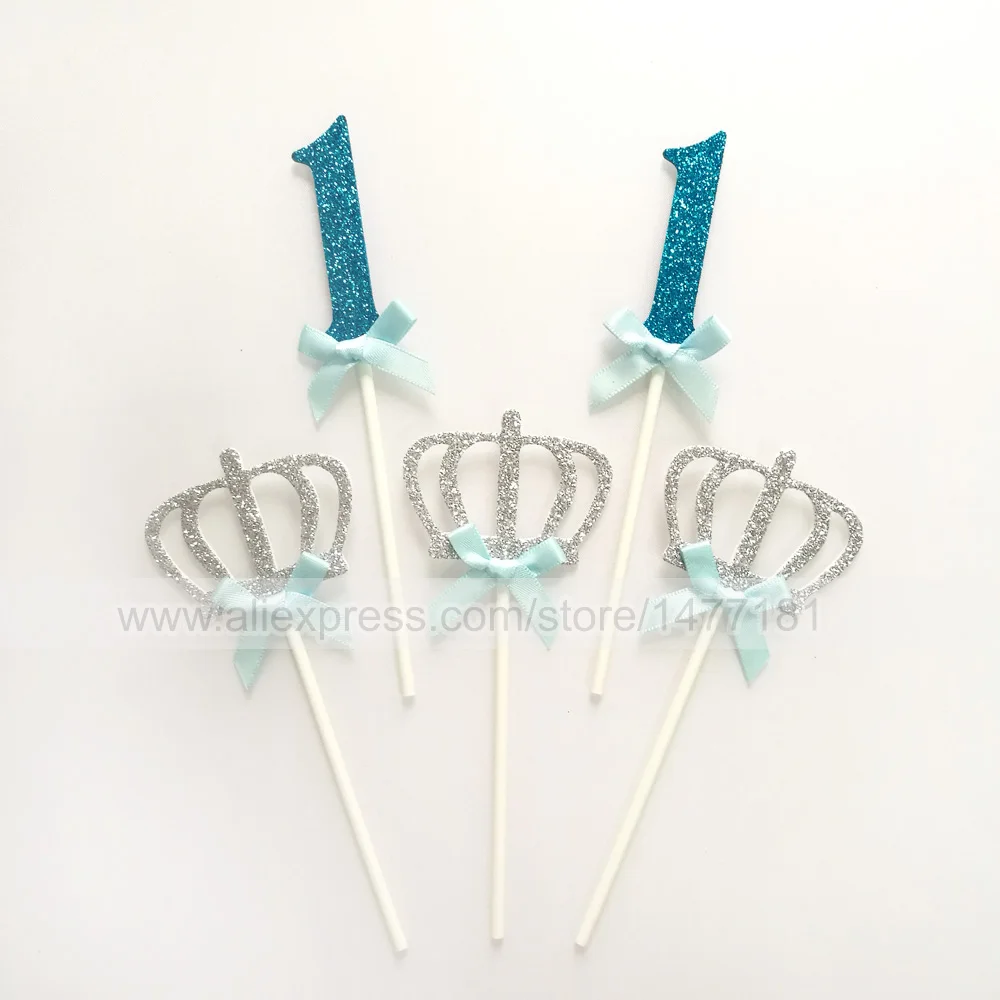 Набор из 24 предметов с блестками и цифрой 1 Топ изображением кекса для малышей год