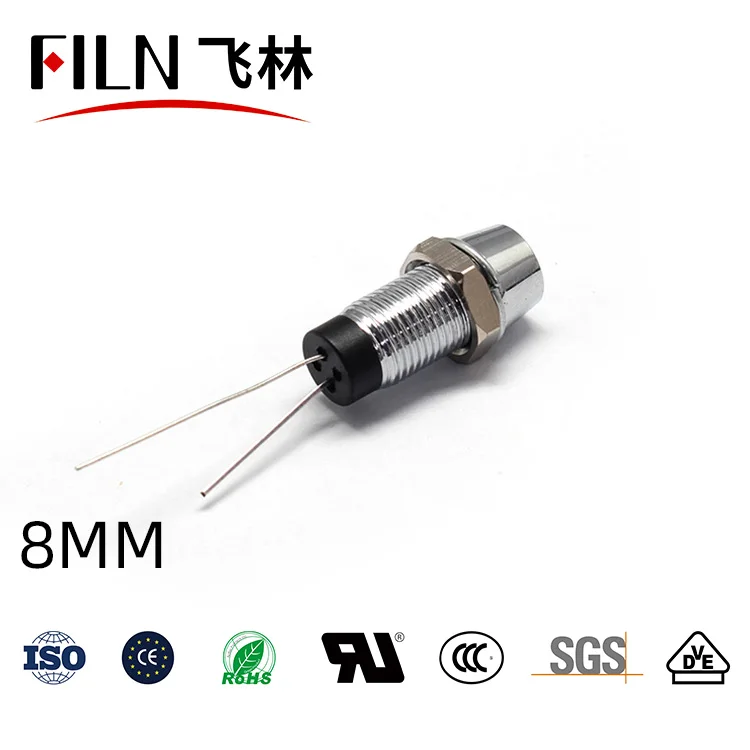 FILN YUEQING Concave head 8mm 12v 24v 110v 220v metal led indicator light kitchen equipment signal lamp without wire | Освещение