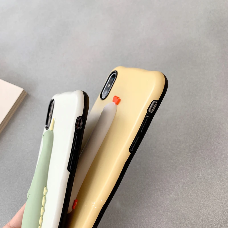 GlamPhone чехол стерео цыпленок динозавр чехол для телефона для iPhone11ProMAX X XS Max XR Мягкий силиконовый чехол для iPhone 7 8 6 6s Plus чехол