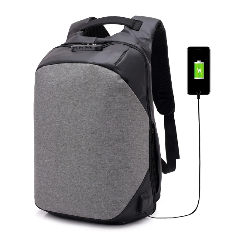 

50LD Anti-theft Men Laptop Notebook Backpack Headphone USB Port School Travel Bag New