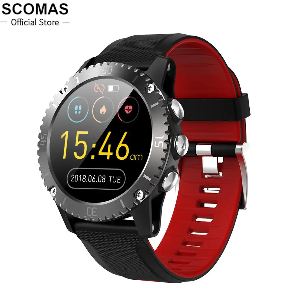 Мужские умные часы SCOMAS 2020 с GPS компасом барометром измерением температуры и