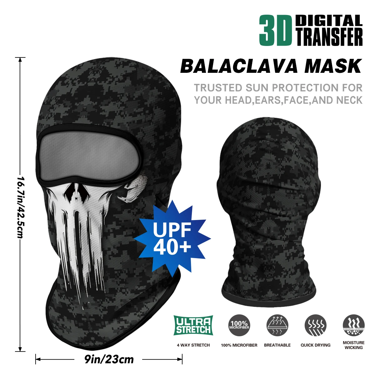 Каратель Балаклава Earloop Facemask бесшовная бандана камуфляжная Шея Buff спортивный
