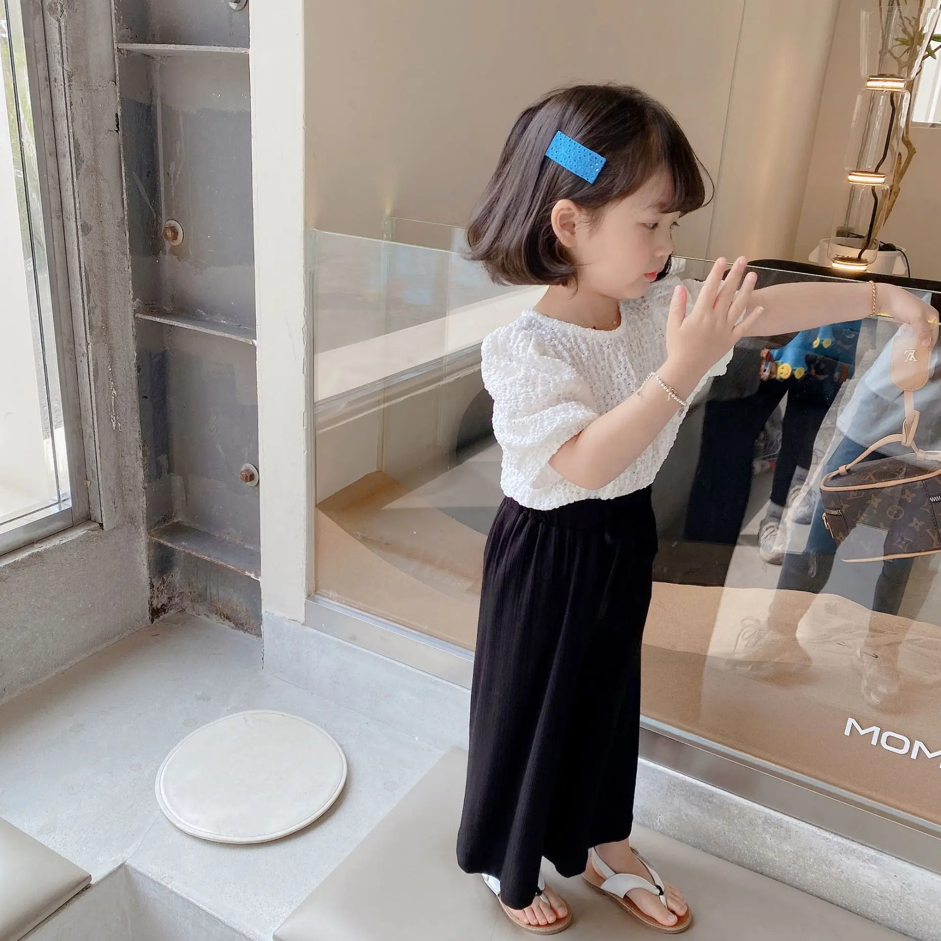 

Short-sleeved woven cotton shirt 2021 new summer girl shirt Korean style small fresh baby girl top factory direct sales