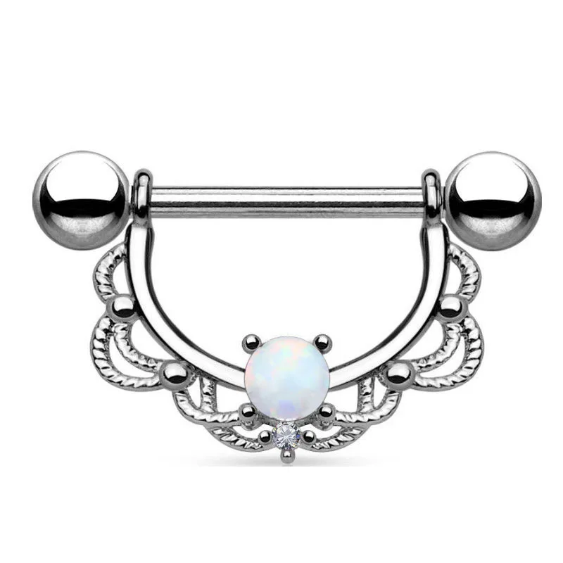 14 шт./лот циркониевое Опаловое кольцо для сосков пикантные кольца из нержавеющей