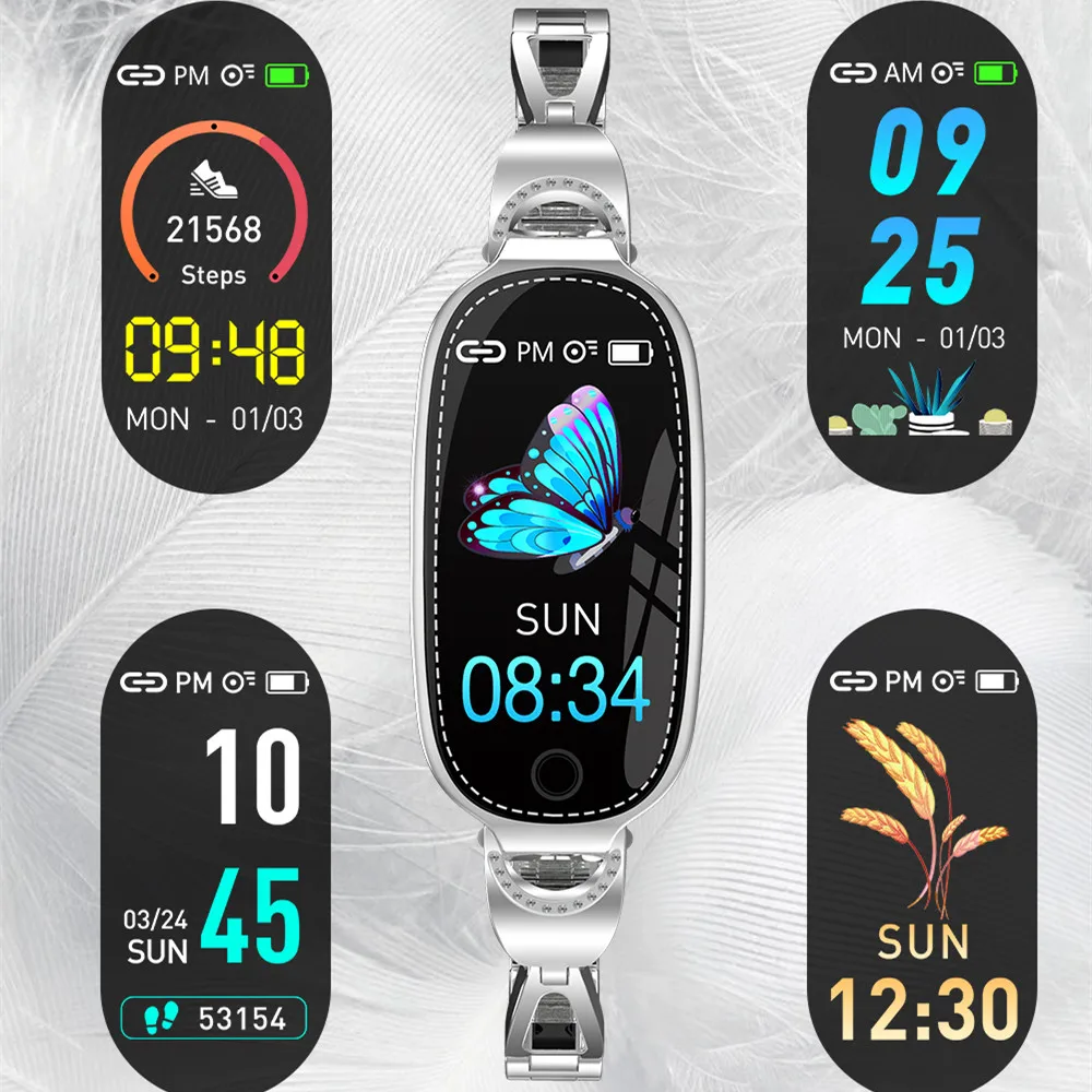 Модный женский смарт браслет с цветным экраном шагомер мониторинг сна женские