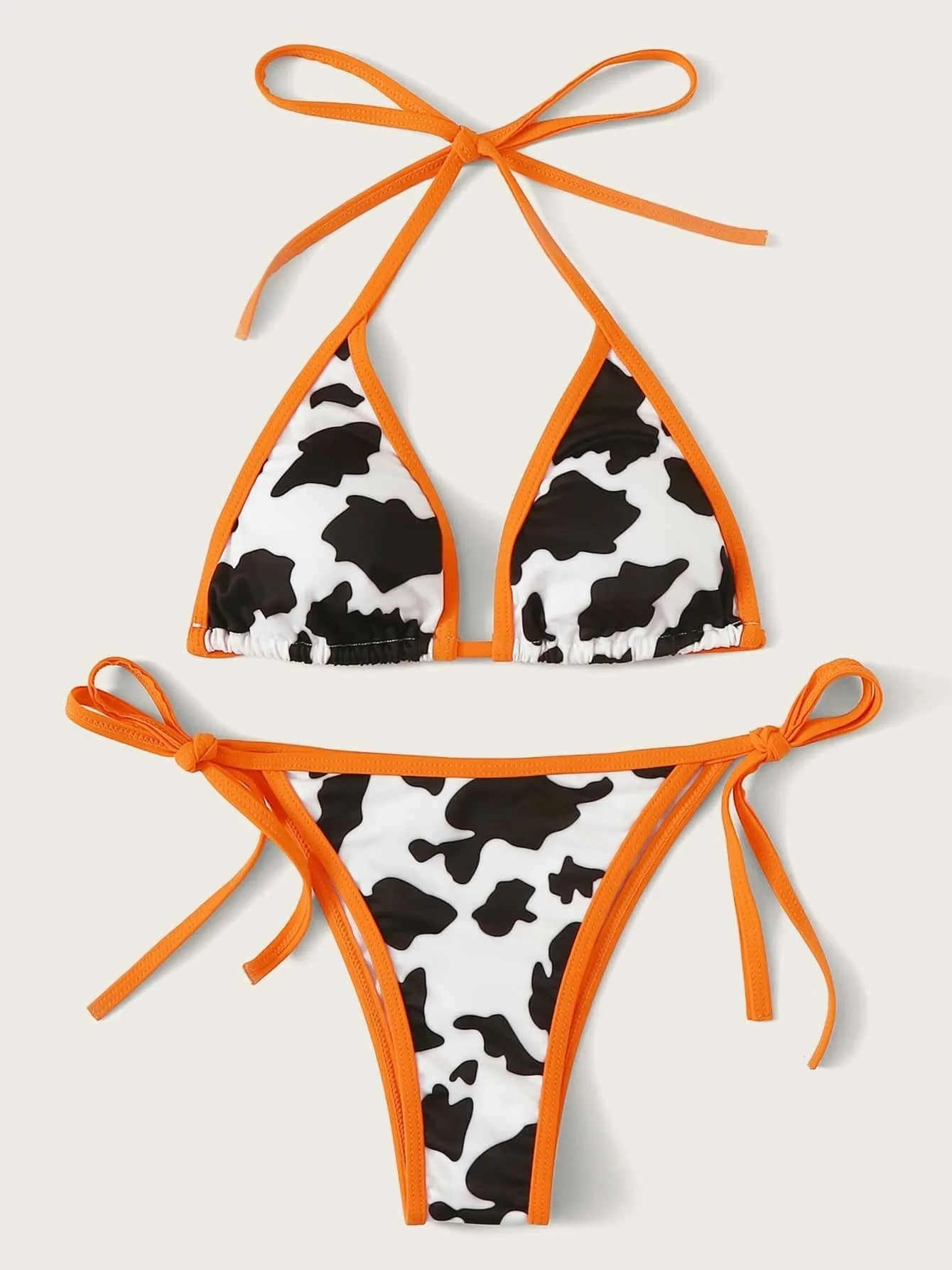 

Gothic Skeleton Demon Sexy Women Thong Beach Women Funny Printed 2Pcs Bikini Suits Triangle Suit Swimsuit Bottoms 2021 New