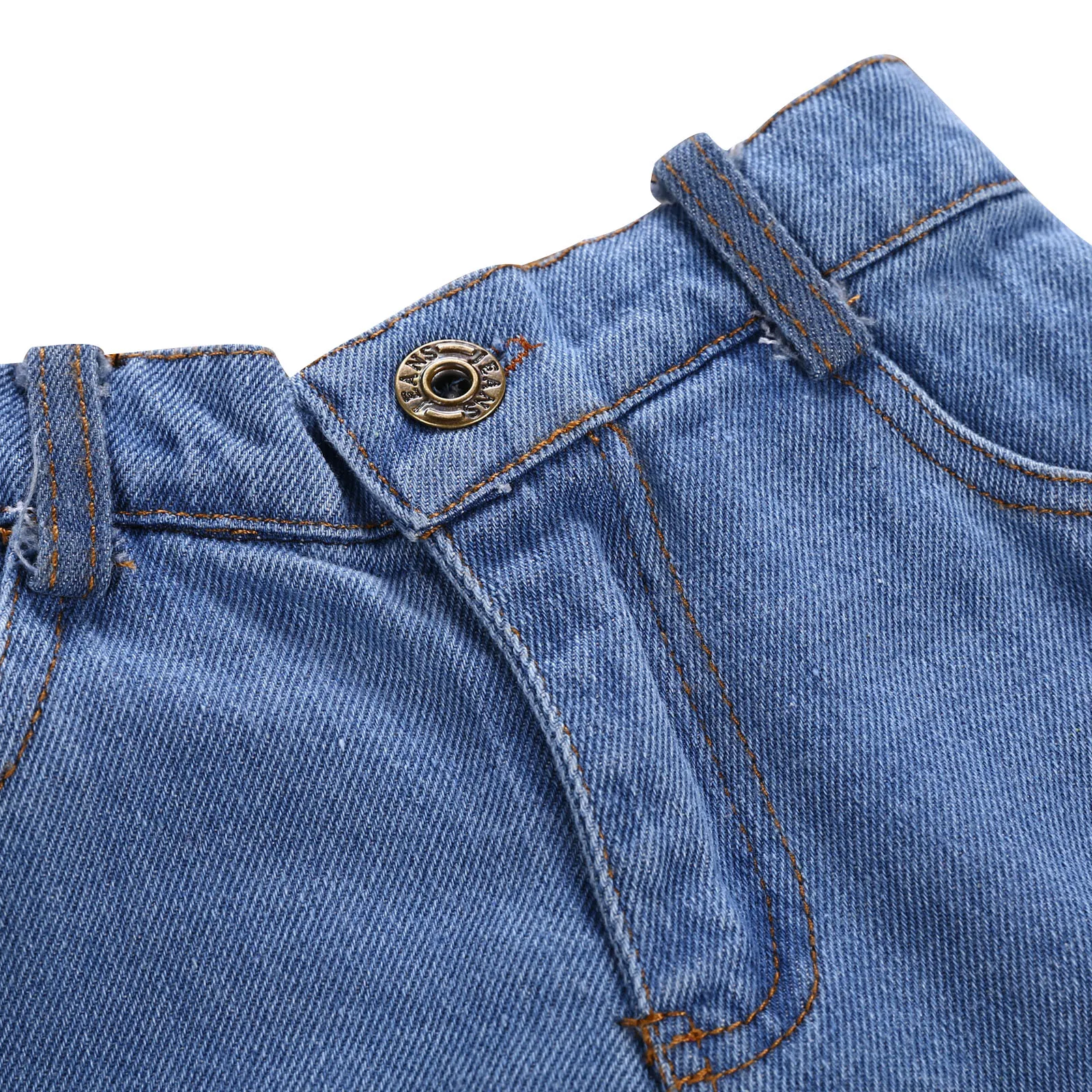 

Girls T-shirt and Shorts Set Fashion Letter Camouflage Short Sleeve Tops and Ripped Denim Short Pants