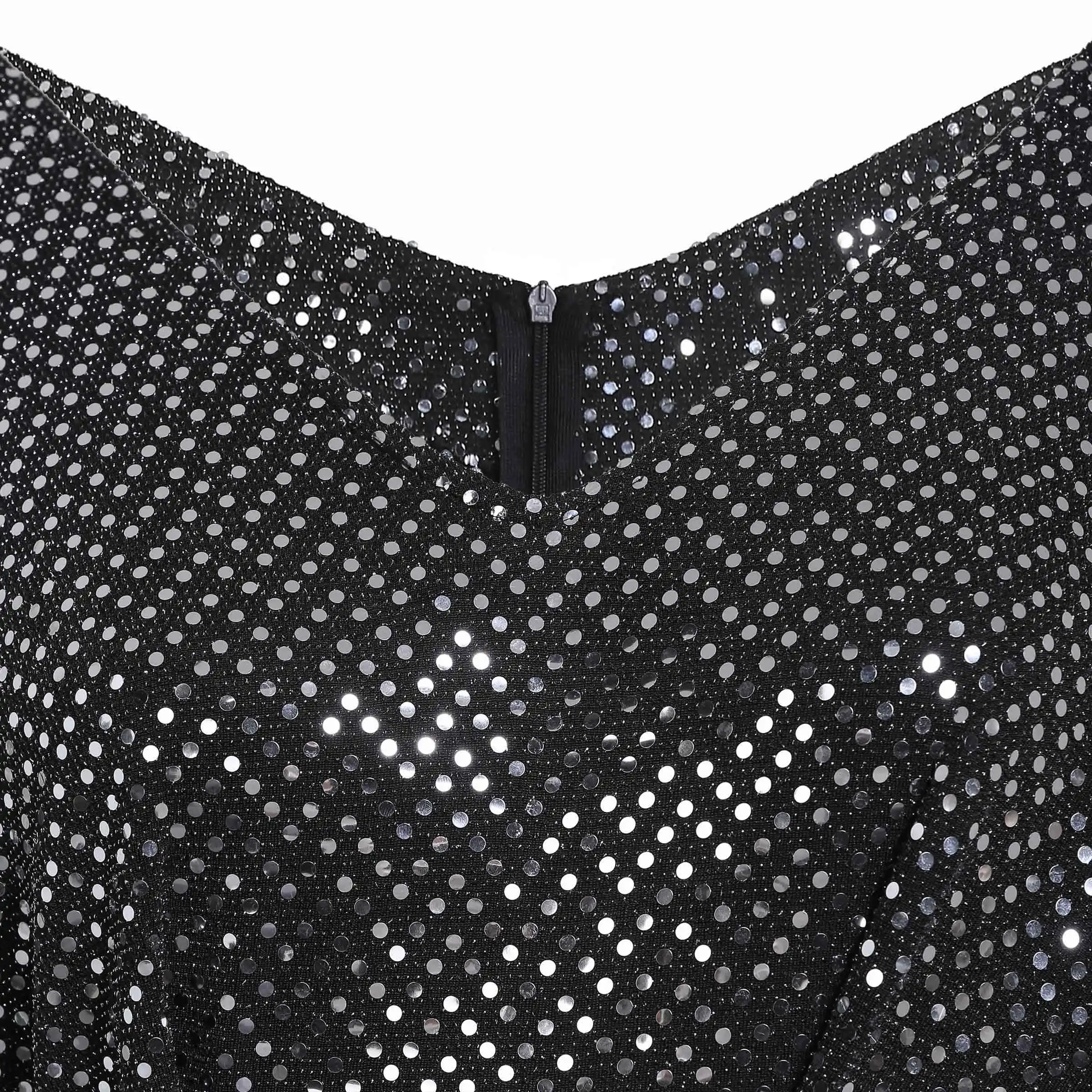 Женское блестящее платье для вечерние платья с рукавом до локтя размера плюс 3XL