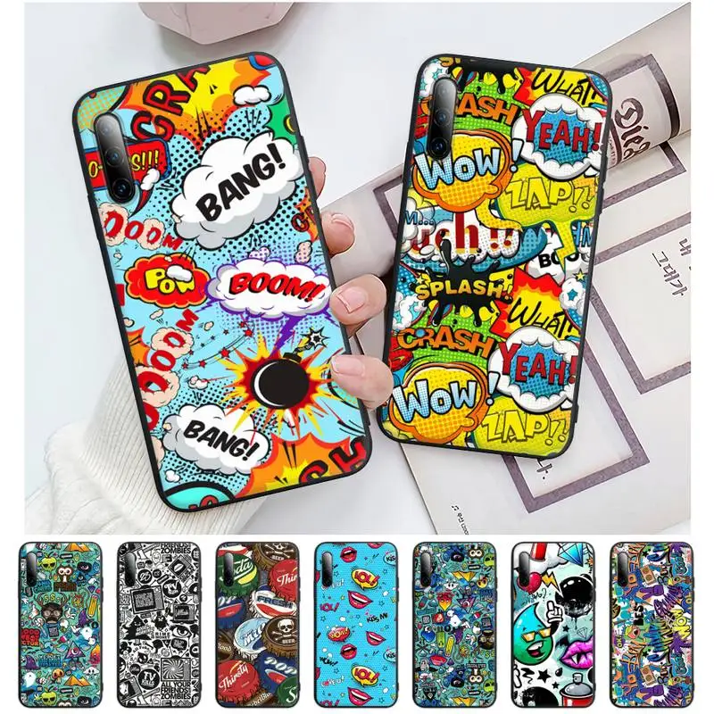 Силиконовый чехол с Граффити стикер бомба для Huawei Y6 Y7 Y9 Prime 2019 Y9s Mate 10 20 40 Pro Lite Nova 5t |