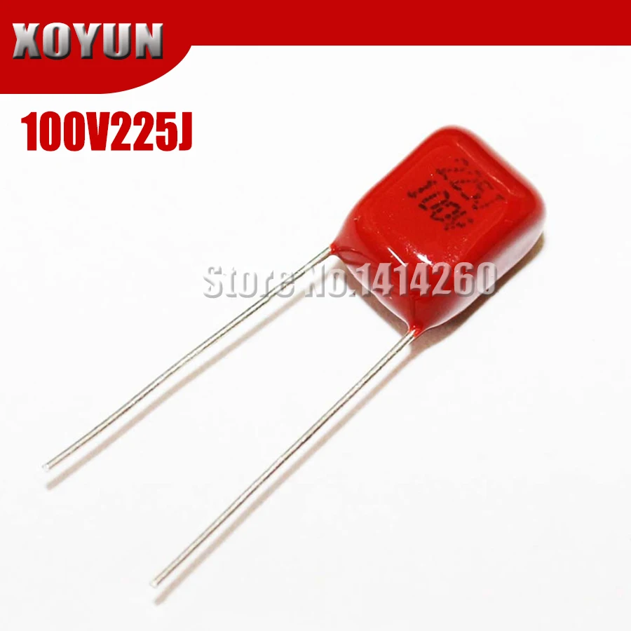 Полипропиленовый пленочный конденсатор 100V225J 100V2.2UF шаг 7 5 мм 225J 100V CBB 10