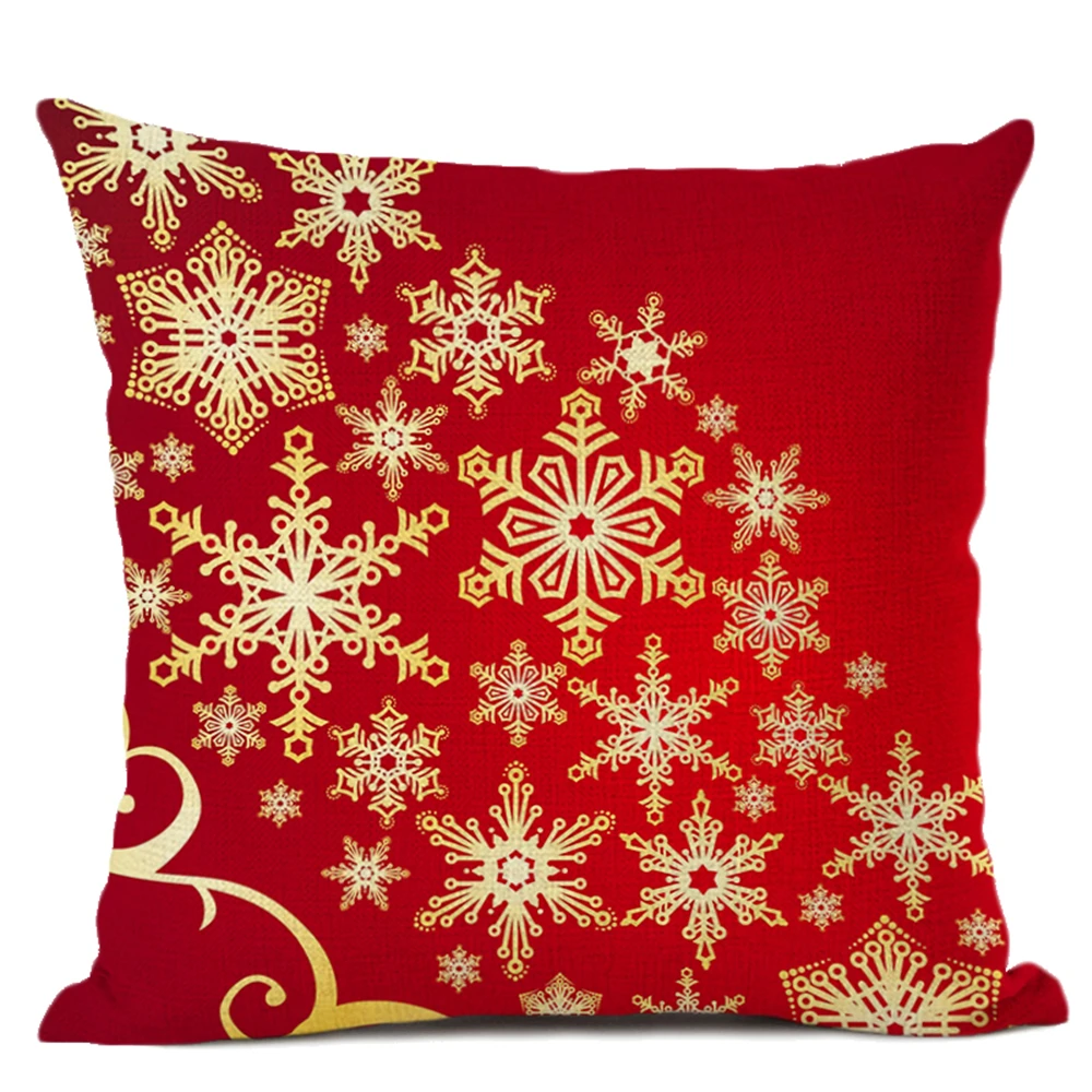 Рождественская Праздничная наволочка 45x45 см льняная квадратная подушка для