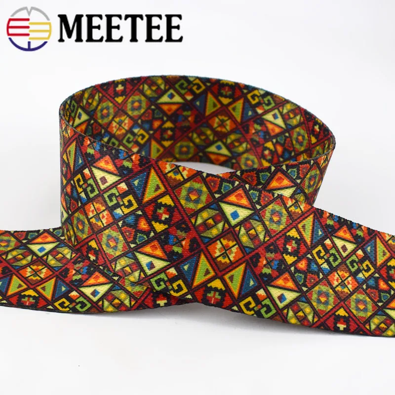5 м 38 мм полиэфирные ленты с принтом этнические для одежды ремень пояса