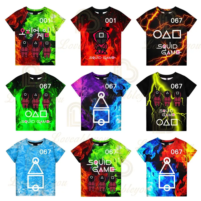 

3d T shirt Korean 456 The Game T-shirt Children Game Women Men Tees Movie Clothes Children Kids Boys Girls Baby Tops