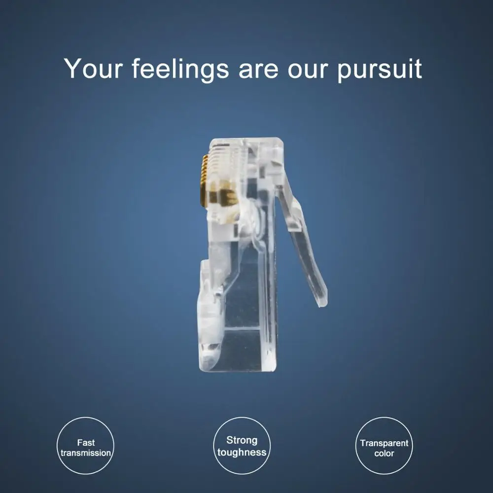 50 шт. RJ45 8 контактный разъем сетевого модуля с разъемом для подключения к CAT5e CAT6