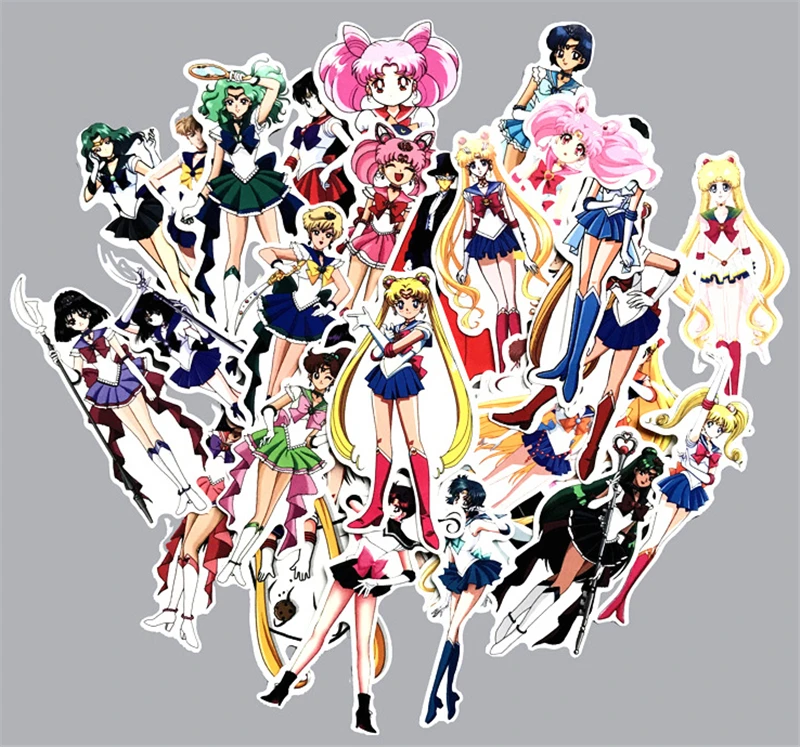 75pc Anime Cartoon Sailor Moon Printed Sticker Mobile Phone Luggage Scooter Decor Stickers Cosplay Prop Collection Boy Girl Gift |