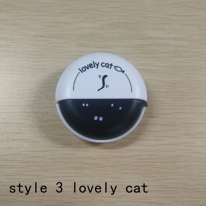 style 3 lovely cat Кабели для передачи данных, чехлы для хранения, милые Мультяшные наушники, Проволочная коробка, круглая Вращающаяся крышка, пластиковая портативная монета для наушников, контейнер, 1 шт - Цвет: style 3 lovely cat