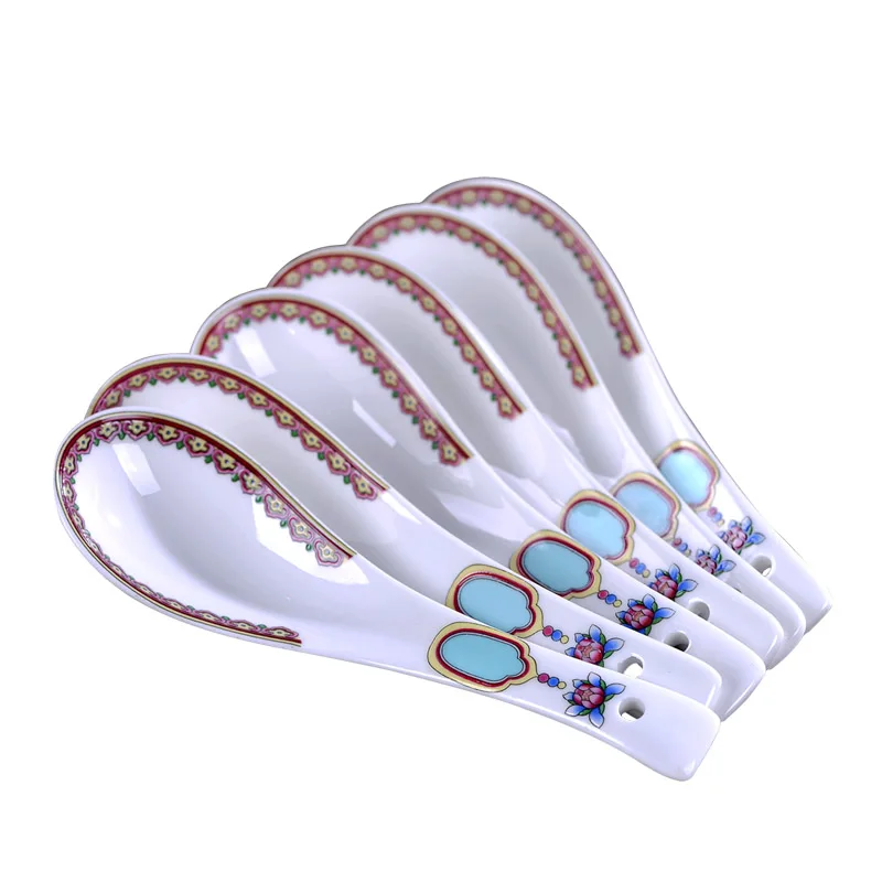 6 шт. керамика Цзиндэчжэнь столовая посуда из костяного фарфора ложка для риса